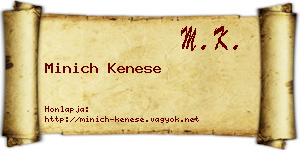 Minich Kenese névjegykártya